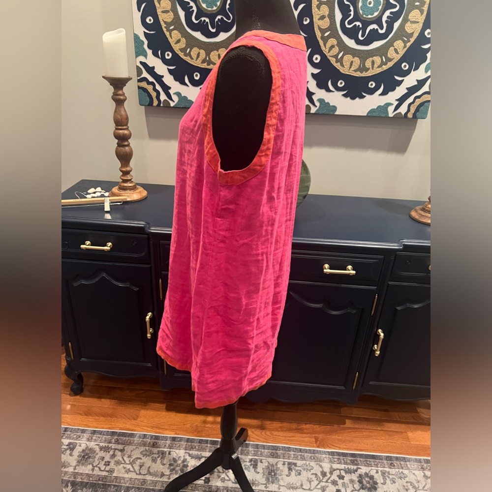 Sigrid Olsen 100% Linen Midi Sleeveless Dress Lik… - image 6